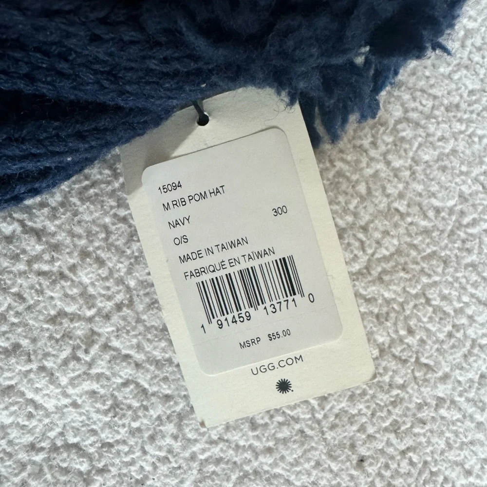 UGG Pom Winter Hat - Navy Blue - Picture 3 of 3